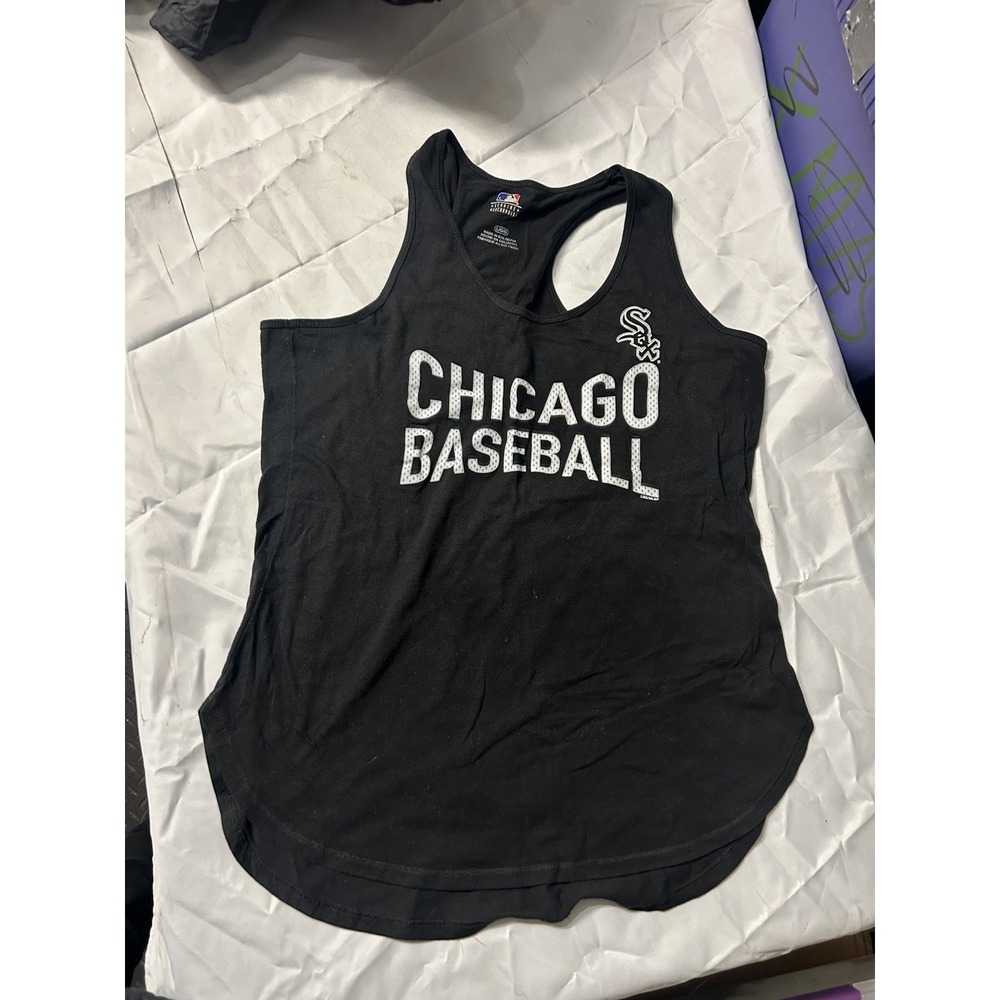 Chicago White Sox MLB Women's Tank‎ Top Racerback Black Size L Genuine